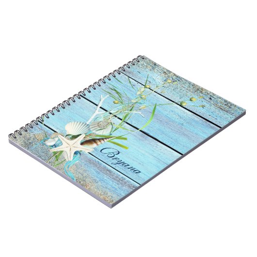 Blue Wood Beach Tropical Notebook Journal Notizblock (Linke Seite)