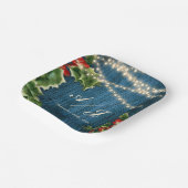 Blue Wood Berries Weihnachtsfeier Pappteller (Gewinkelt)