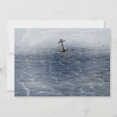 Blue Wood Elegant Nautical Beach Sea Einladungen (Rückseite)