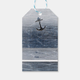 Blue Wood Elegant Nautical Beach Sea Verlobung Geschenkanhänger