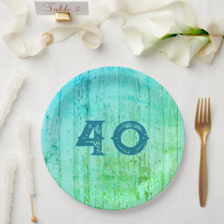 Blue Wood Jeden Anlaß Rustic Pappteller