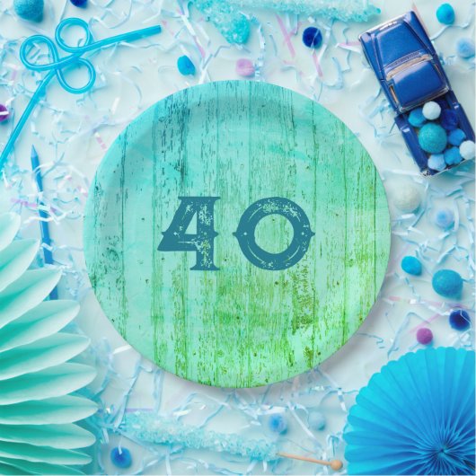 Blue Wood Jeden Anlaß Rustic Pappteller (Party)