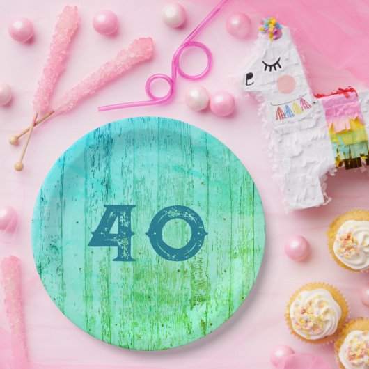 Blue Wood Jeden Anlaß Rustic Pappteller (Party)