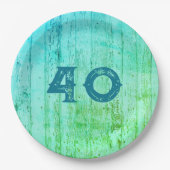 Blue Wood Jeden Anlaß Rustic Pappteller (Vorderseite)