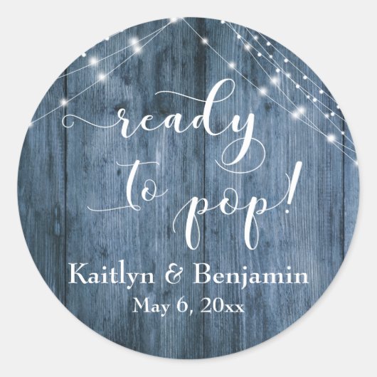 Blue Wood & Light Strings Bereit zum Pop! Runder Aufkleber (Vorderseite)