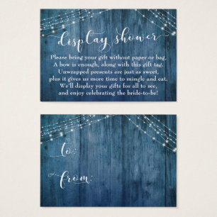Blue Wood & Lights No Wrap Brautparty Card