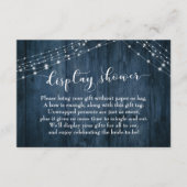 Blue Wood & Lights No Wrap Brautparty Card Begleitkarte (Vorderseite)