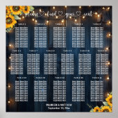 Blue Wood String Lights 16 Tische Hochzeitssitze Poster (Vorne)