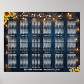 Blue Wood String Lights 18 Tische Hochzeitssitze Poster (Vorne)