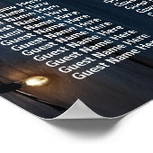 Blue Wood String Lights 18 Tische Hochzeitssitze Poster (Ecke)