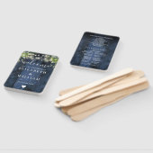 Blue Wood String Lights Grüne Hochzeitsprogramm Fächer (Non-assembled)