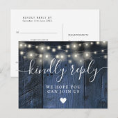 Blue Wood String Lights Song Request UAWG Postcard Einladungspostkarte (Vorne/Hinten)