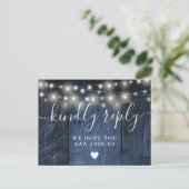 Blue Wood String Lights Song Request UAWG Postcard Einladungspostkarte (Stehend Vorderseite)