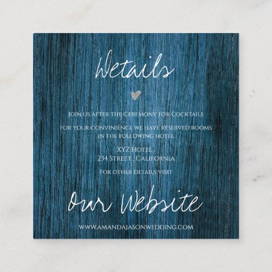 Blue Wood String Lights Weihnachtszeit Details Begleitkarte (Rückseite)