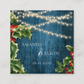 Blue Wood String Lights Weihnachtszeit Details Begleitkarte (Vorderseite)