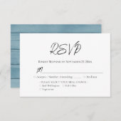 Blue Wood Wedding RSVP (Vorne/Hinten)