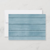 Blue Wood Wedding RSVP Karte (Rückseite)