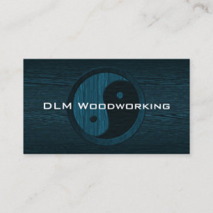 Blue Wood Yin Yang Contractor Business Card Visitenkarte