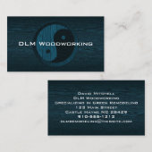 Blue Wood Yin Yang Contractor Business Card Visitenkarte (Vorne/Hinten)