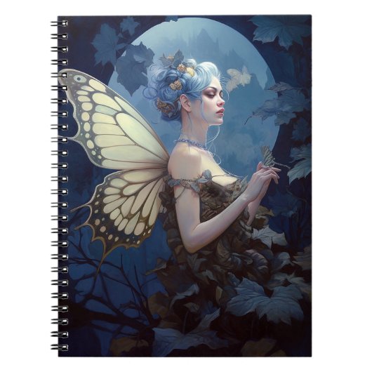 Blue Woodland Faiasy Fantasy Art Notizblock (Vorderseite)