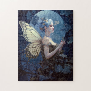 Blue Woodland Faiasy Fantasy Art Puzzle