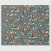 Blue Woodland Fairy Geschenkpapier (Flach)