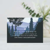 Blue Woodland Forest, Rustic Wedding Website Begleitkarte (Stehend Vorderseite)