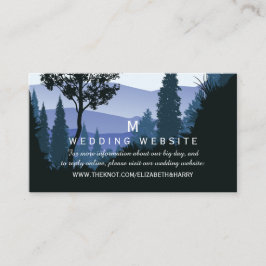 Blue Woodland Forest, Rustic Wedding Website Begleitkarte