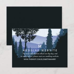 Blue Woodland Forest, Rustic Wedding Website Begleitkarte