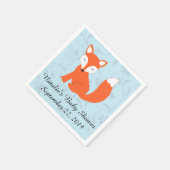 Blue Woodland Fox Baby Dusche Serviette (Ecke)