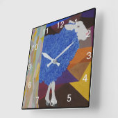 Blue Wool Sheep - Grey Numbers Quadratische Wanduhr (Winkel)
