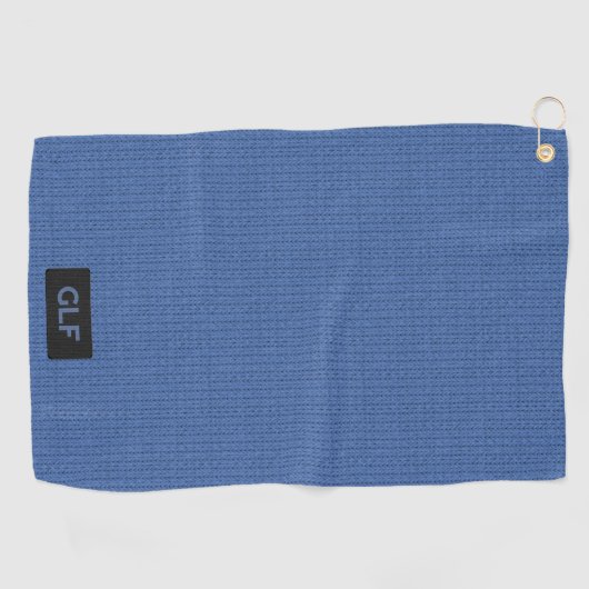 Blue Wool Strick - Benutzerdefinierte Initialen / Golfhandtuch (Horizontal)