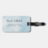 Blue Word Map Adventure Await Individuelle Name Gepäckanhänger (Rückseite horizontal)