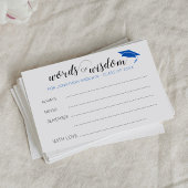 Blue Words of Wisdom Advice for Graduate Hinweiskarte