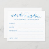 Blue Words of Wisdom New Parent Advice Baby Shower (Vorne/Hinten)