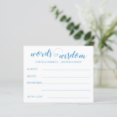 Blue Words of Wisdom New Parent Advice Baby Shower (Stehend Vorderseite)