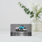 Blue Work Truck | Business Card Stahl und Metall Visitenkarte (Stehend Vorderseite)