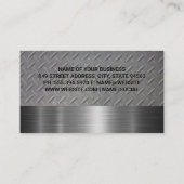 Blue Work Truck | Business Card Stahl und Metall Visitenkarte (Rückseite)