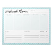 Blue Workweek Planer Notizblock (Vorderseite)