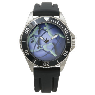 Blue World Earth White Custom Sports Watching Armbanduhr