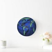 Blue World Globe Coole mittlere Wall-Uhr Runde Wanduhr (Zuhause)