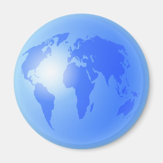 Blue World Globe Magnet (Vorne)