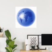 Blue World Globe Poster (Heimbüro)