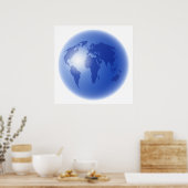 Blue World Globe Poster (Küche)