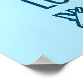 Blue World Map Motivierend Life Typografie Zitat Poster (Ecke)