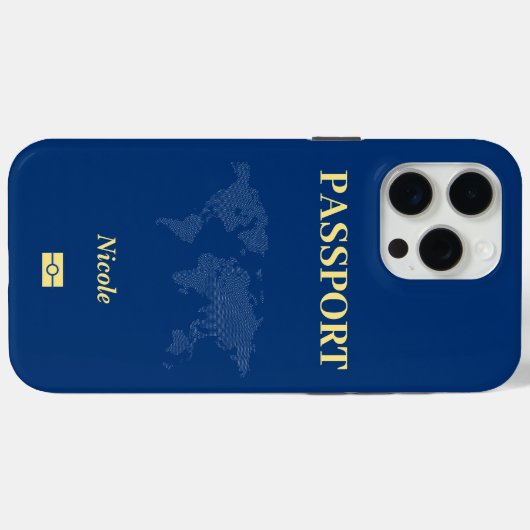 Blue World Map Passport Case-Mate iPhone Hülle (Rückseite (Horizontal))