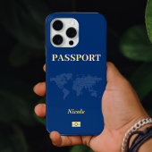 Blue World Map Passport iPhone Hülle