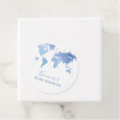 Blue World Map Reiseerlebnis Baby Dusche Geschenkanhänger (Beispiel)
