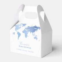 Blue World Map Reiseerlebnis Baby Dusche