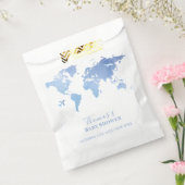 Blue World Map Reiseerlebnis Baby Dusche Geschenktütchen (Versiegelt)